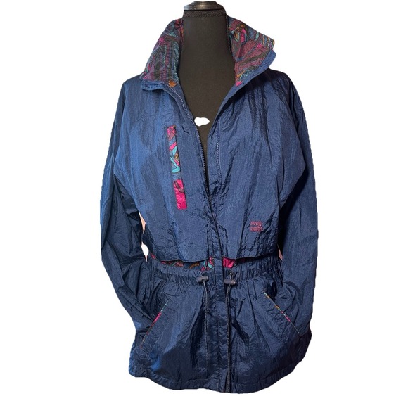 Moving Comfort Jackets & Blazers - Vtg 90s Moving Comfort Windbreaker Jacket LG Full Zip Drawstring Waist